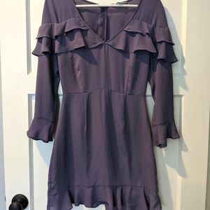 Purple v-neck dress